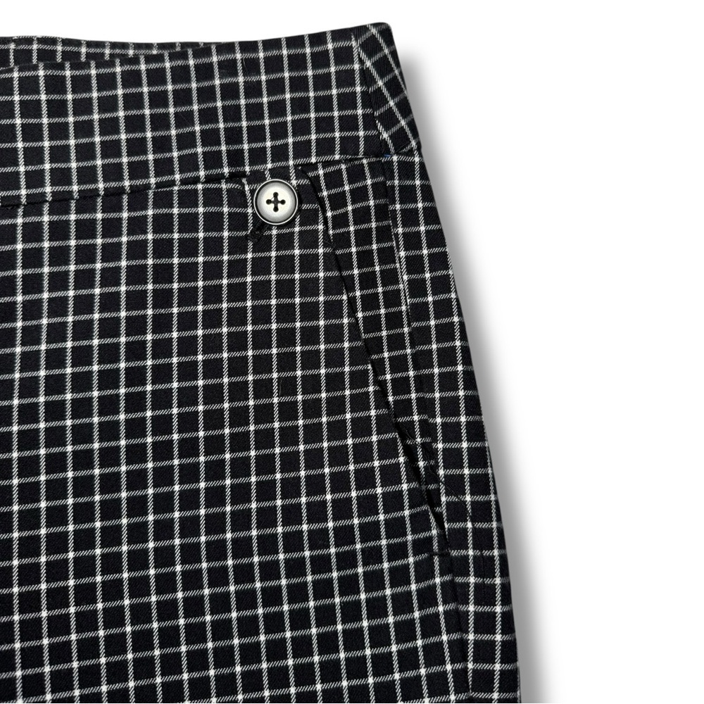 LOFT Black & White Checked Cropped Ankle Pants - Picture 3 of 8